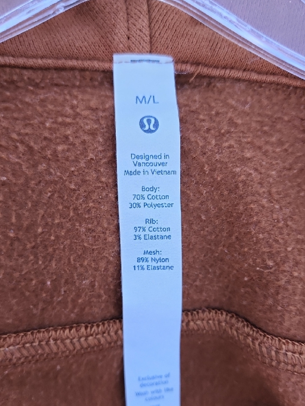 Lululemon Scuba Half-Zip Hooded Sweatshirt in Copper Brown Medium / Large - Picture 6 of 11
